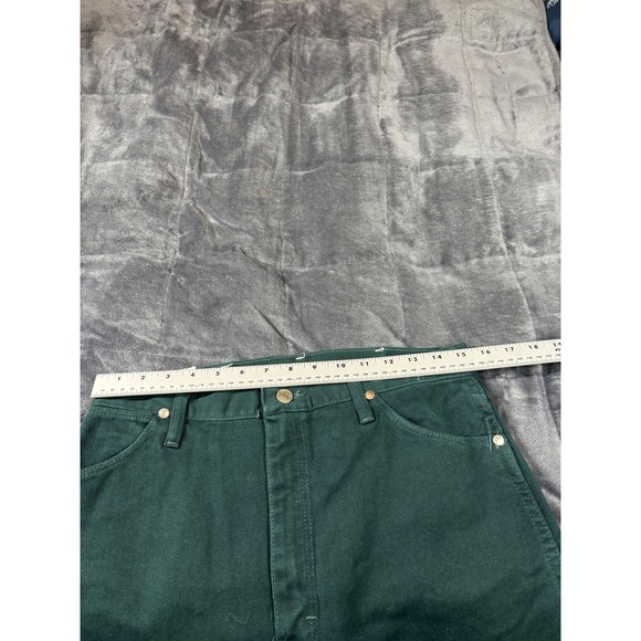 Wrangler Cowboy Cut Slim Fit Dark Green Jeans 13x32 Made in USA Cotton - Picture 3 of 8